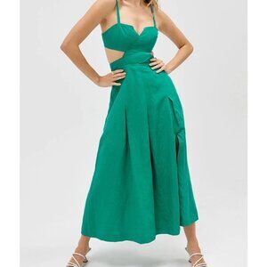 Sovere Forte Midi Dress, Green, NWT  |  AU 6 / US XS